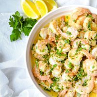 Finished Shrimp Scampi Dish
