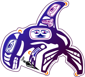 Haida-style illustration of the legends of the ahklut