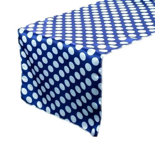 multi color polka dot table cover x inch satin runner royal blue white dots shop by and linens your