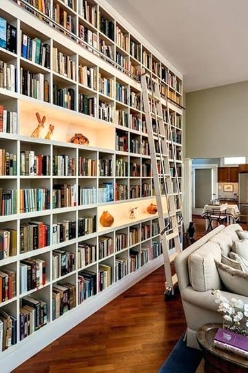 floor to ceiling bookshelves with ladder that will make your jaw drop in