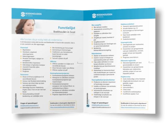 Functielijst Boekhouden in Excel