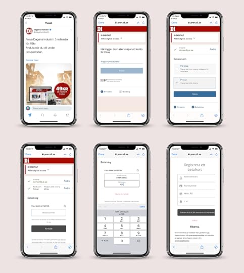 Flöde för att starta provperioden i mobilen