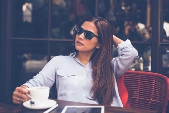 college girl with coffee
