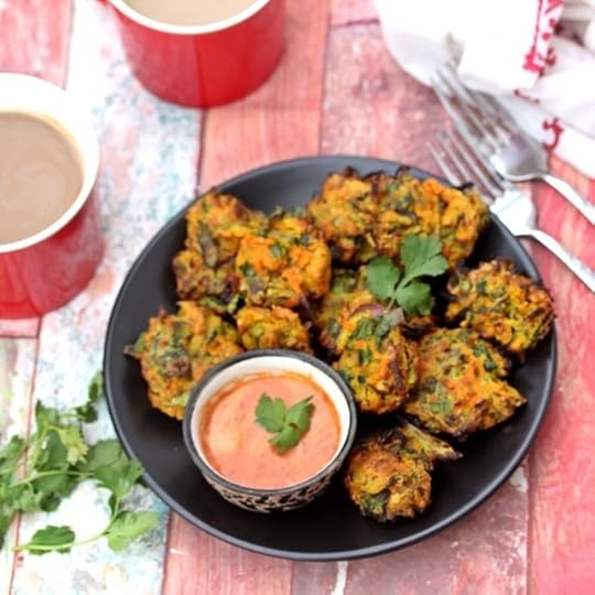 Kale, Cheddar, and Red Onion Pakora