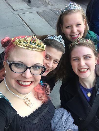 Me with my friends Arielle, Hannah, and Sarah, about to go see Six!