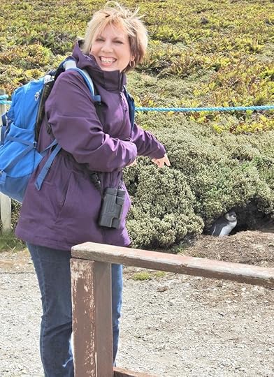 Sheila with a penguin