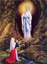 SaintBernadetteLourdes and Virgin Mary
