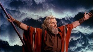 Charlton Heston as Moses; writers and thankfulness