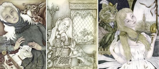 Three illustrations by Adrienne Segur