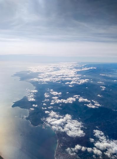 Clear skies at our take-off from Italy