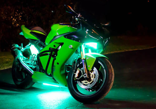 Image result for neon green motorcycle with underglow