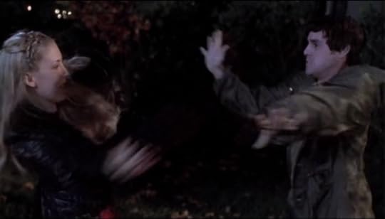Harmony and Xander are in a slap fight and it looks so awkward.