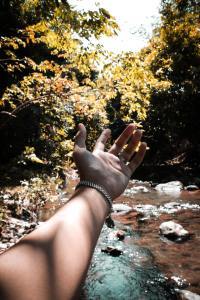 Hand reaching out