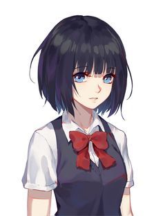 Image result for anime girl with dark blue hair