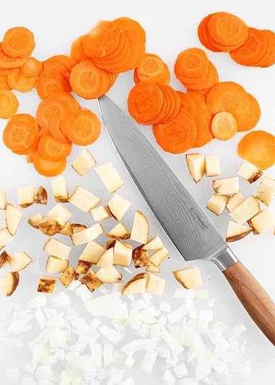 chopping vegetables in wild rice soup