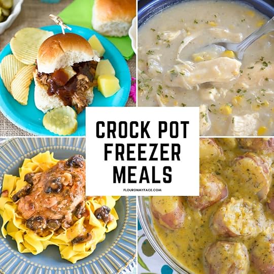 21 crock pot freezer meals preview photo of 4 of the finished recipes
