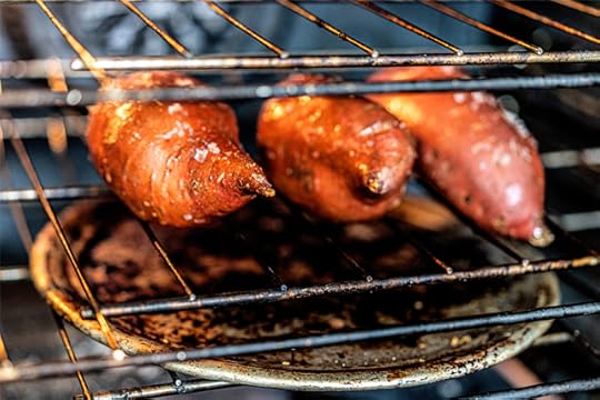 sweet potatoes roasting