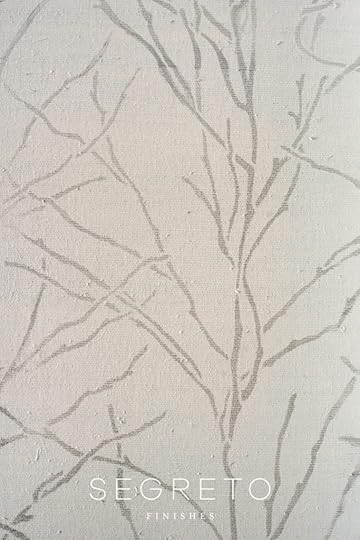 tree branch stencil design over wallcovering
