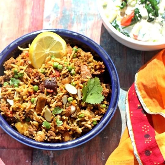 Keema Matar Biryani – Rice with Ground Chicken and Peas