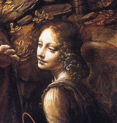 Leonardo da Vinci detail from Madonna of the Rocks