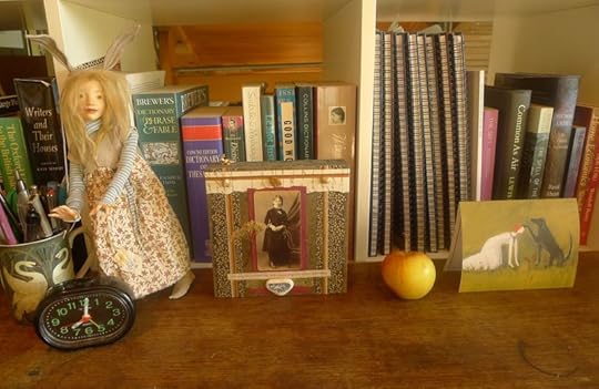 Bunny girl sculpture by Wendy Froud, collage by Lynn Hardaker, card by Jeanie Tomanek