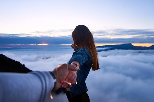 Couple holding hands, image