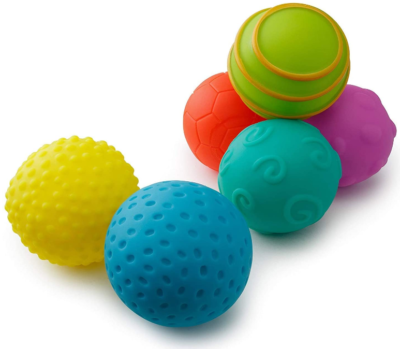 This is an image of babie's 6 balls in colorful colors