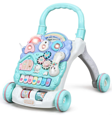 This is an image of babie's learning walker activity in cyan color
