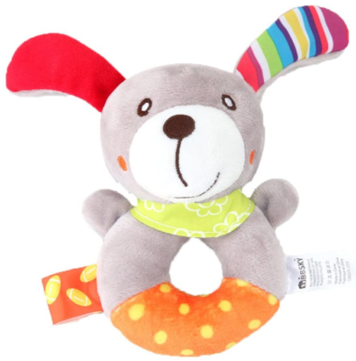 This is an image of babie's rattle soft plush in colorful colors