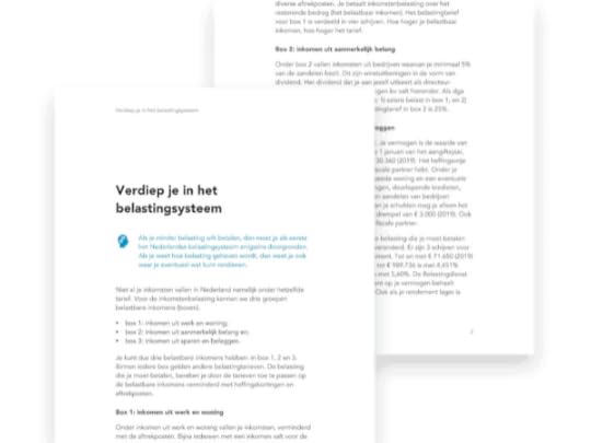 Belastingtips voorbeeld