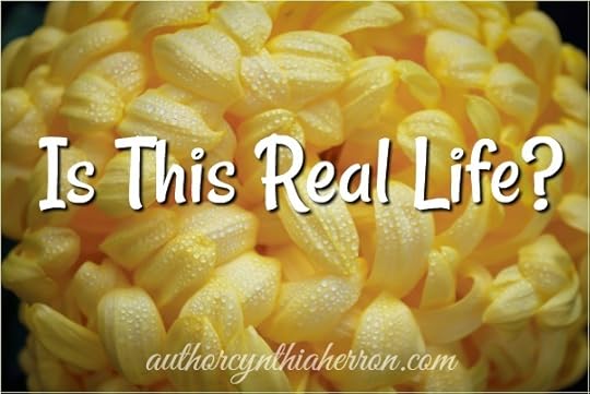 Is this real life? White text on yellow bloom. authorcynthiaherron.com