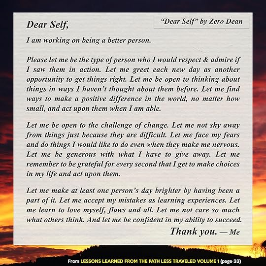 Dear Self, I am working on being a better person