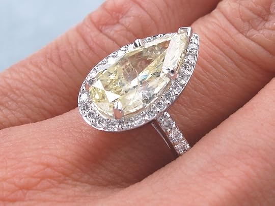 Ctw Pear Shape Diamond Engagement Ring Fancy Yellow Si2 Canary Pear Shaped Diamond Rings