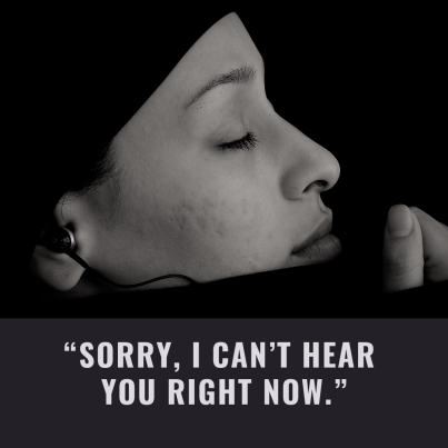 girl, earbuds, listening, communication