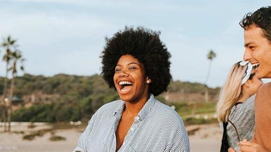 woman singing on the beach