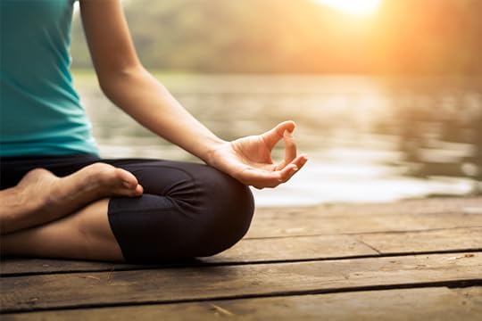woman meditating in the morning
