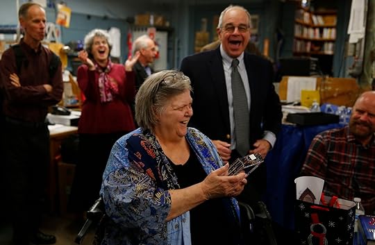 Kate Mattes received the 2016 Robert B. Parker Award at New England Mobile Book Fair in Newton in December of 2015. 