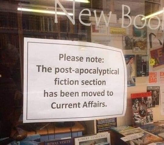 Image may contain: possible text that says 'New ew Boo Please note: The post-apocalyptical fiction section has been moved to Current Affairs. VISETS'