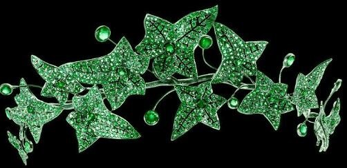Queen Rania’s Boucheron Emerald Leaves Tiara (2003, Jordan)