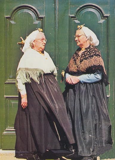 two women in Scheveningen's regional garb