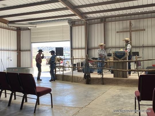 congregation gathers at Big Bend Cowboy Church in Alpine, Texas