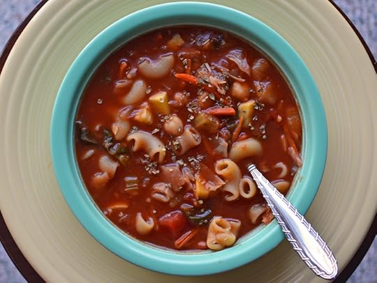 Vegetarian Crockpot Minestrone Soup in Bowl
