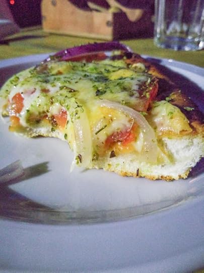 Vegetarian pizza; Futaleufú, Chile
