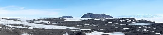 A larger version of this image can be found here . The hut is that teeny tiny triangular thing at the far right end of the photo. I told you Inaccessible Island was big.