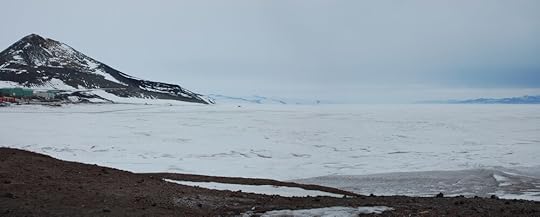 View to the south: L-R Observation Hill, White Island, Minna Bluff, and Black Island.