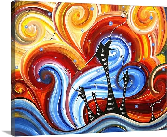 Little Village - Abstract Art House Painting Wall Art, Canvas ...