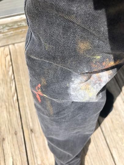 chalk on trousers