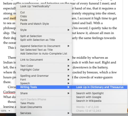 Scrivener Dictionary & Thesaurus
