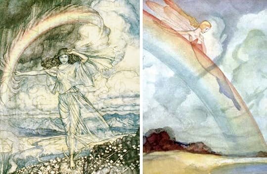 Rainbow Nymph by Arthur Rackham and Rainbow Fairy by Willy Pogany