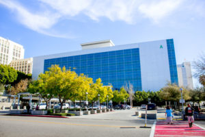 Medicine-writing-covid-19-era L.A. County USC Medical Center, the newer one on the right, the older on the left (David Tonelson/Shutterstock)